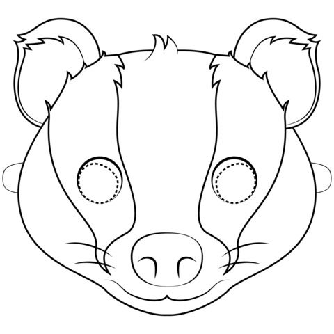 Badger Mask Coloring Page